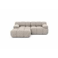 ECKSOFA L-form Mini Modular, Bouclé-Stoff Abriamo, Beige, Links, Selia - Beige, Holz (190/160cm) - Kaiser Möbel