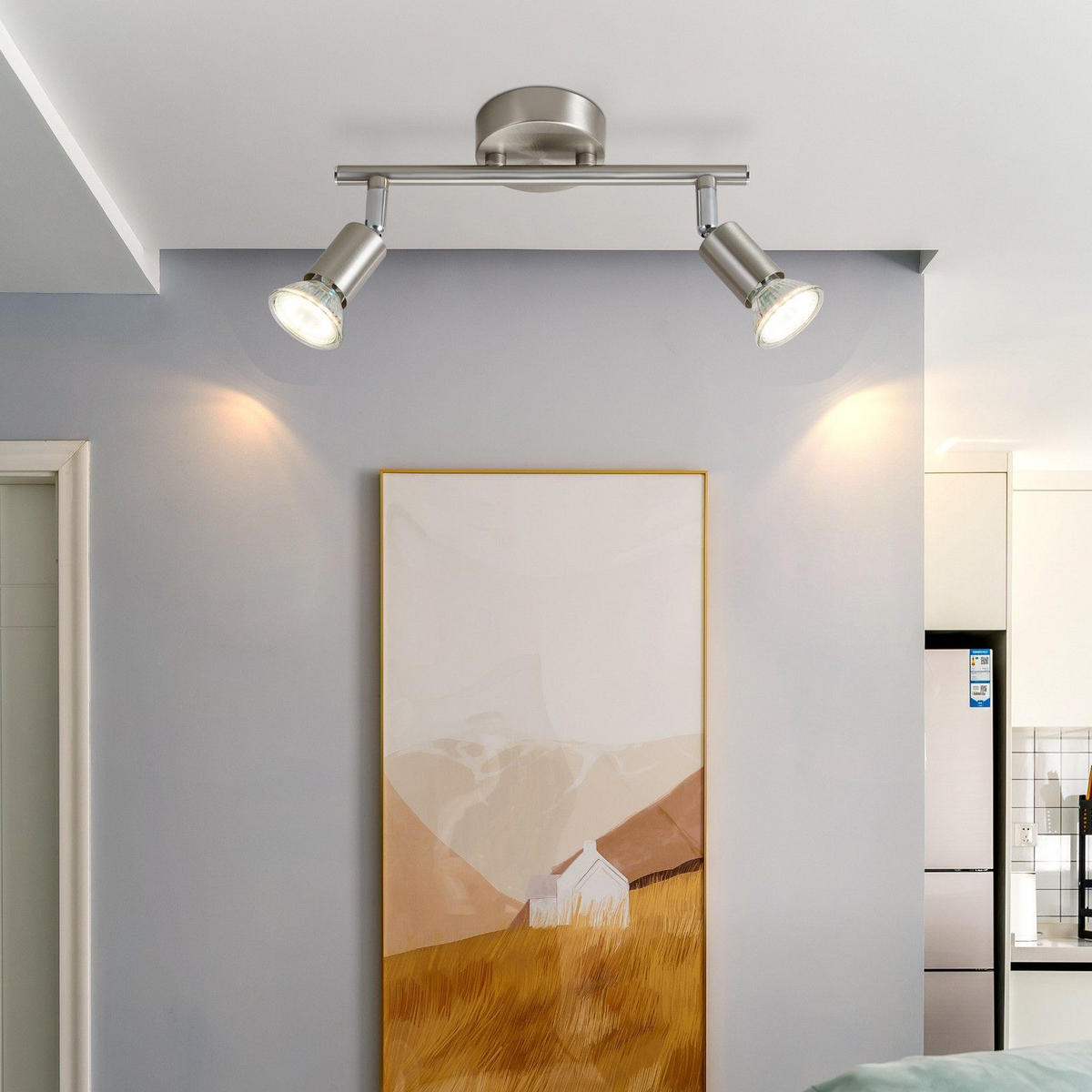 DECKENSTRAHLER Grüner 25/8/13cm - Silberfarben, Metall (25/8/13cm) - ZMH