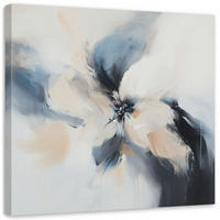 LEINWANDBILD Moderne Abstraktion beige blau 50x50cm - Grau, Textil (50/50cm) - Feeby