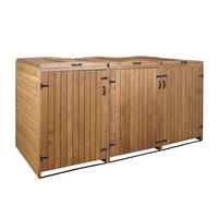 MÜLLTONNENBOX XL 3er-/6er HxBxT 126x237,5x98cm Braun Holz - Braun, Holz (237.5/126/98cm) - PROREGAL