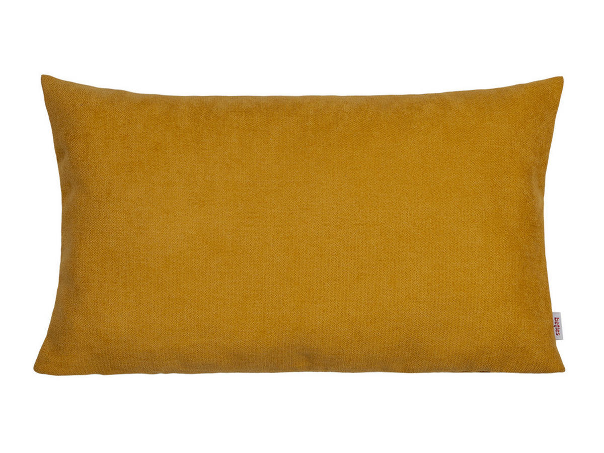 KISSENHÜLLE FarbTon Chenille-Haptik curry-gelb 50/30 cm - Currygelb, Textil (30/50cm) - beties Heimtextil