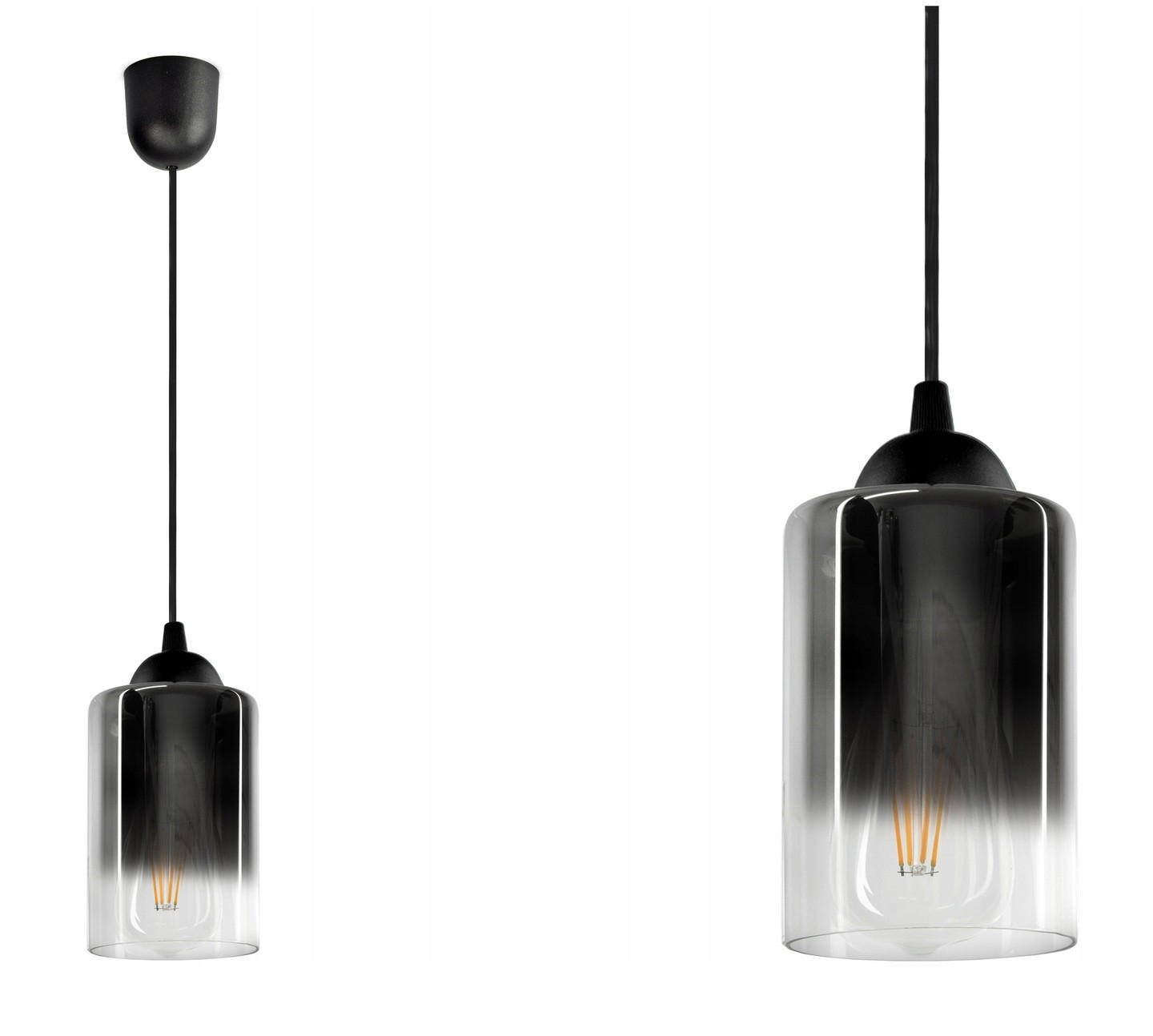 PENDELLEUCHTE GRAF - Transparent/Anthrazit, Glas/Metall (10/10/80cm) - kiki design