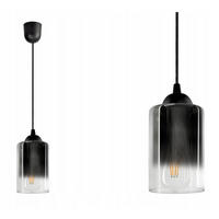 PENDELLEUCHTE GRAF - Transparent/Anthrazit, Glas/Metall (10/10/80cm) - kiki design