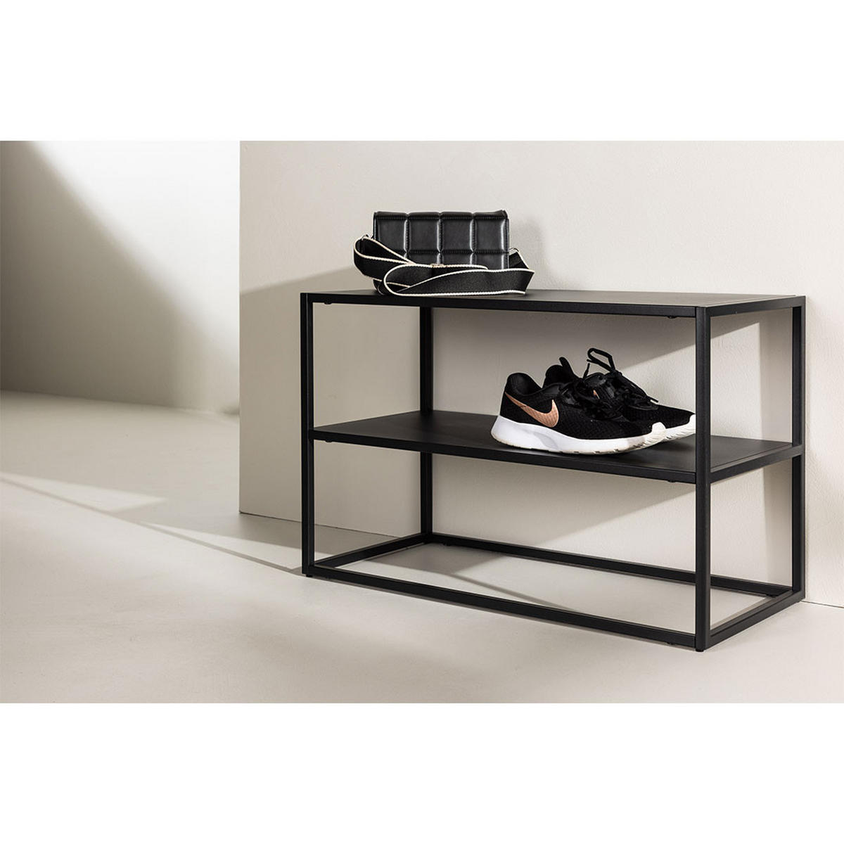 SCHUHREGAL, Curitiba, Schwarz, Stahl, 70 x 33 x 45 cm - Schwarz, Metall (70/45/33cm) - ebuy24