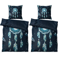 BETTWÄSCHE 4-teilig Traumfänger - Blau, Naturmaterialien (135/200cm) - Sanilo