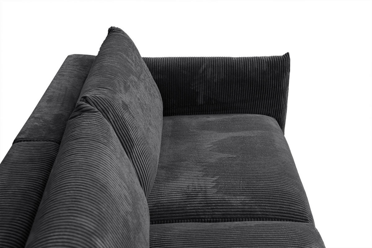 SOFA TAUER 3-Sitzer, dunkelgrau - Dunkelgrau/Schwarz, Holzwerkstoff/Kunststoff (112/84/206cm) - Courtois Laville