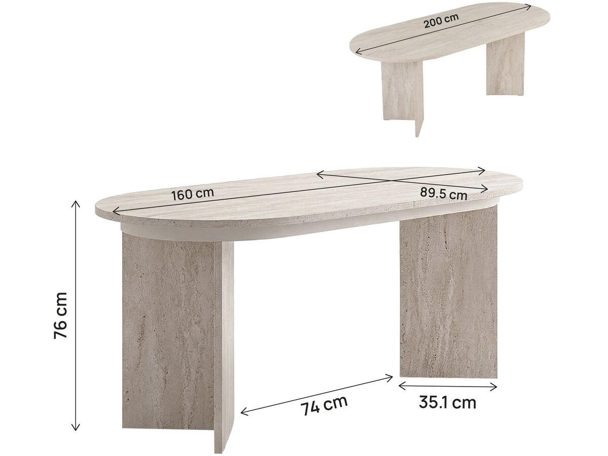 ESSTISCH sorell beige - Beige, Holz (200/90/75cm) - Habitat Garten