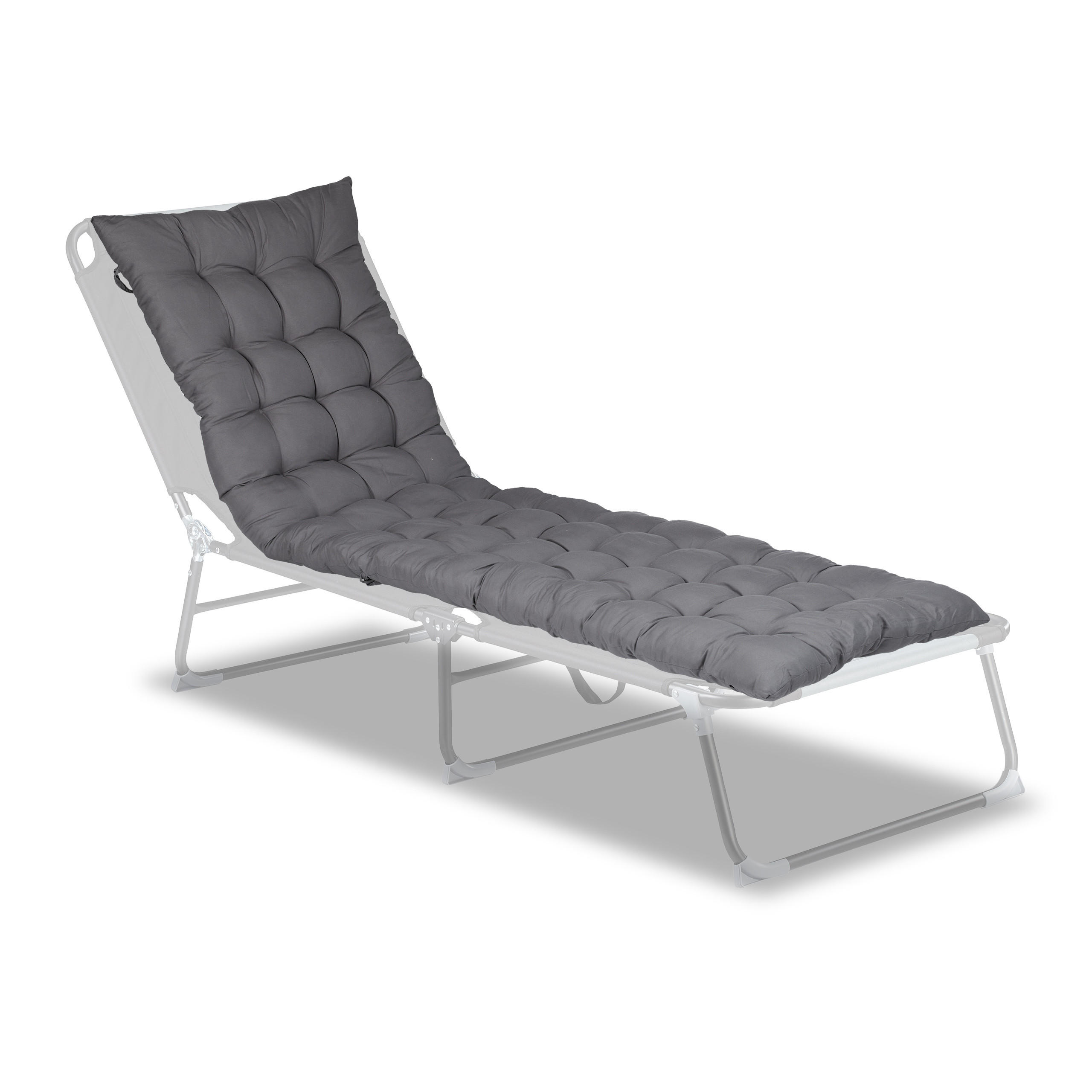 Relaxdays POLSTR Šedý na lavici prošívaný s vázáním 180x50 cm