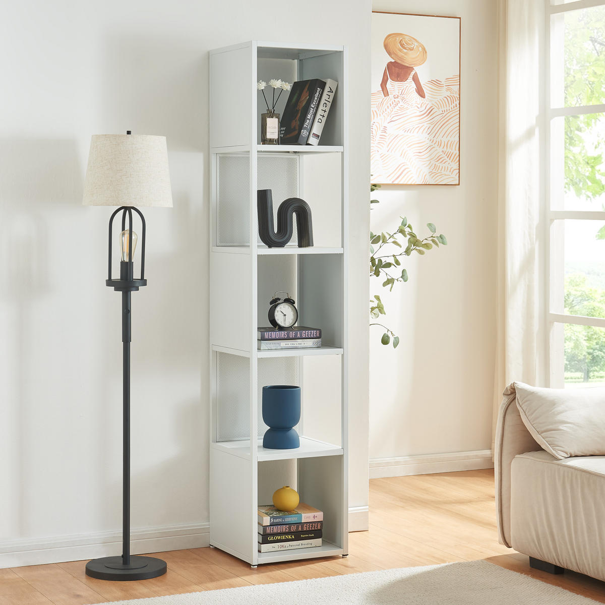 STANDREGAL Finspång - Weiß, Metall (38/185/38cm) - [en.casa]