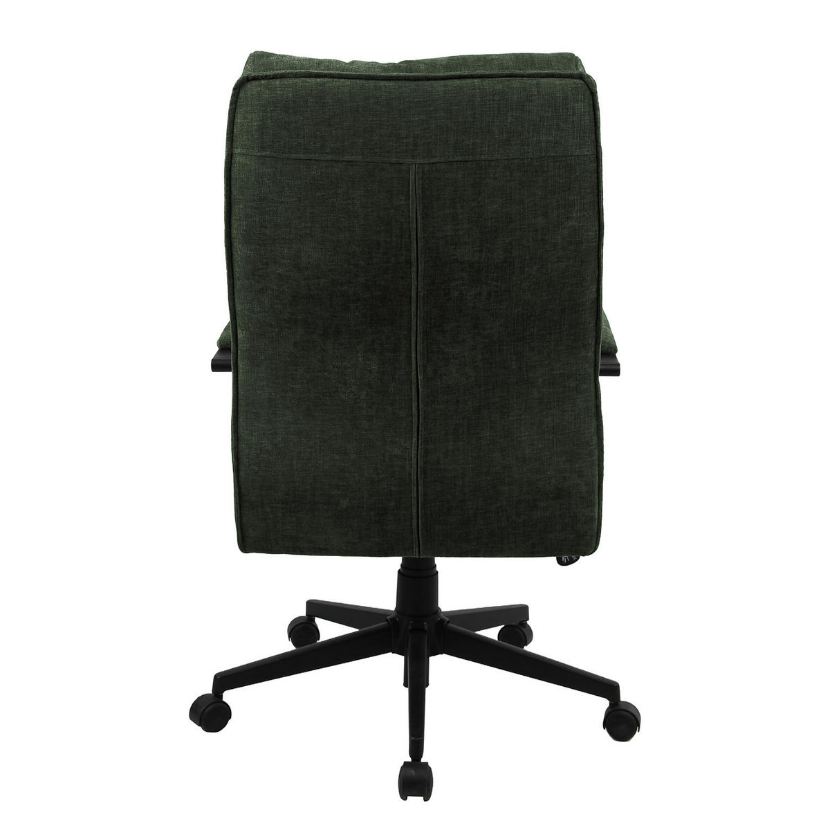 BÜRODREHSTUHL - Strukturstoff / Eisen - Dunkelgrün/Schwarz, Textil/Metall (61/110/73cm) - home24