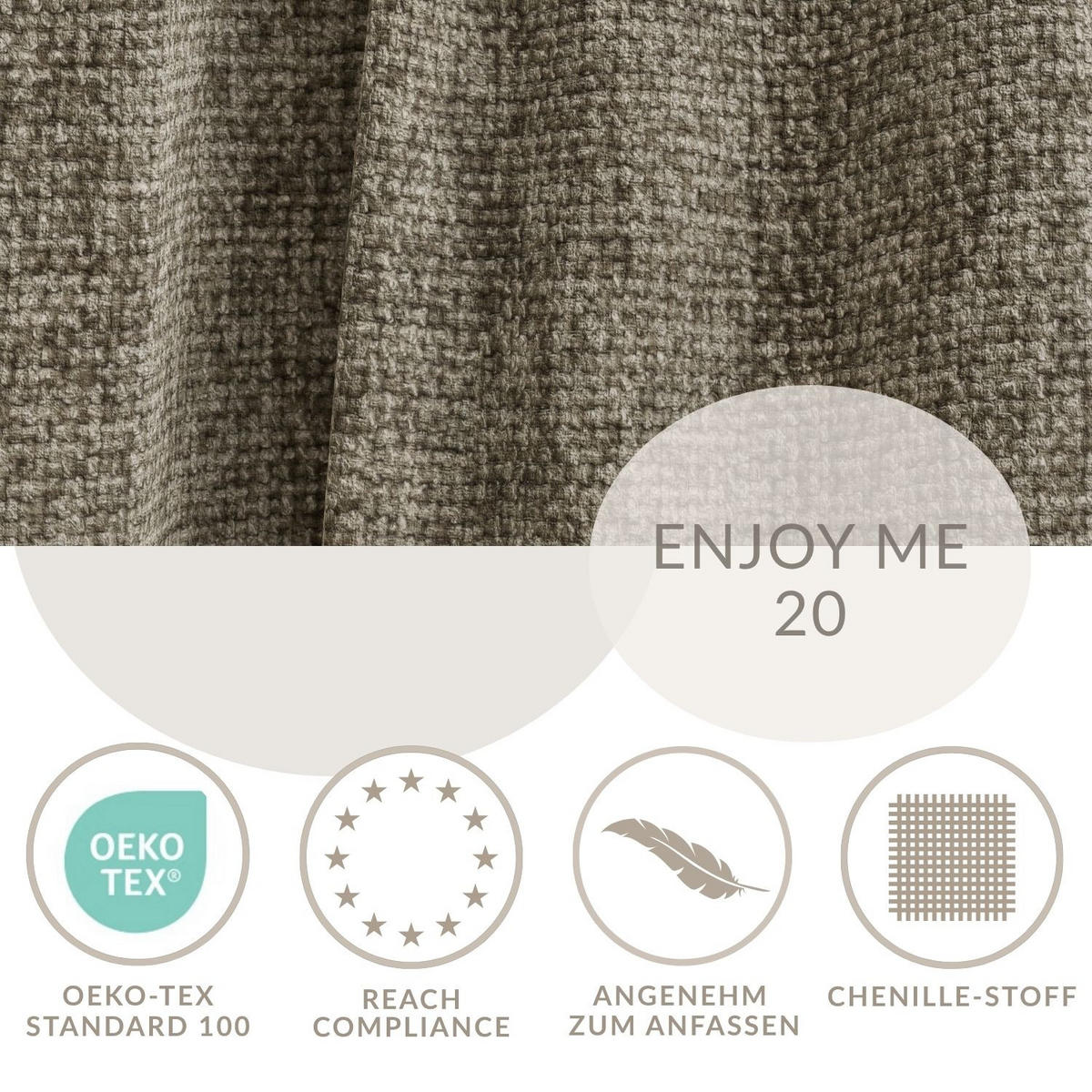 POLSTERBETT Maumere Taupe 140/200 cm im Chenille-Stoff - Taupe/Schwarz, Holz/Holzwerkstoff (140/200cm) - Maison de Reve