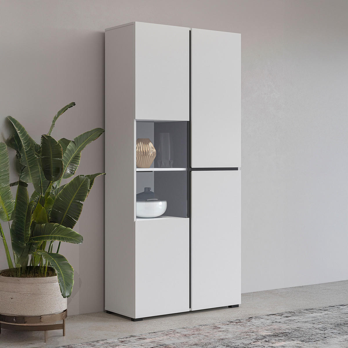 GESCHIRRSCHRANK Lilia Weiß - Weiß, Holzwerkstoff (79.5/183.5/40cm) - Petits-meubles