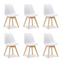 KÜCHENSTUHL 6er-Set Kunststoff Weiß - Weiß, Holz (46/80/45cm) - Homestyle4u