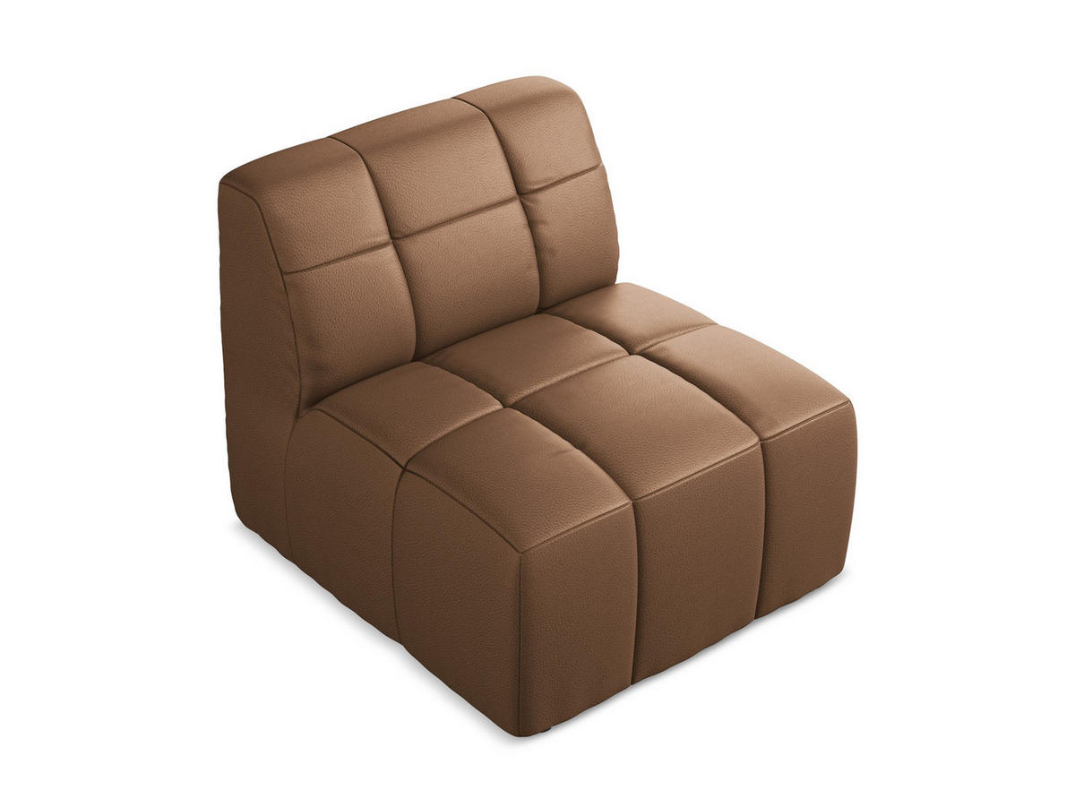 SOFAELEMENT Kunstleder Braun - Schwarz/Mokka, Holzwerkstoff/Kunststoff (75/77/90cm) - Makamii