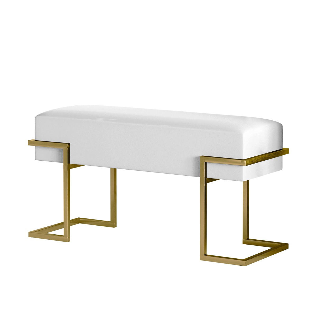 POLSTERBANK CELY 80 cm, Hellgrau, Goldenes Gestell - Goldfarben/Hellgrau, Textil/Metall (80/42/34cm) - Bettso