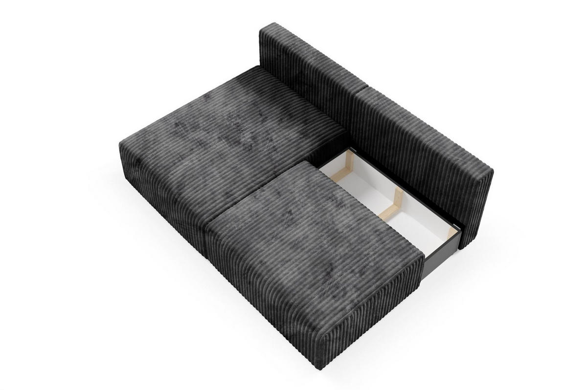ECKSOFA Natalia Xs - Schwarz, Holzwerkstoff/Textil (149/210cm) - Fun Möbel