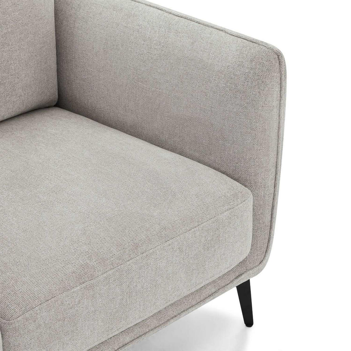 ZWEISITZER-SOFA Webstoff Grau - Schwarz/Grau, Textil/Metall (158/85/85cm) - Furnhouse