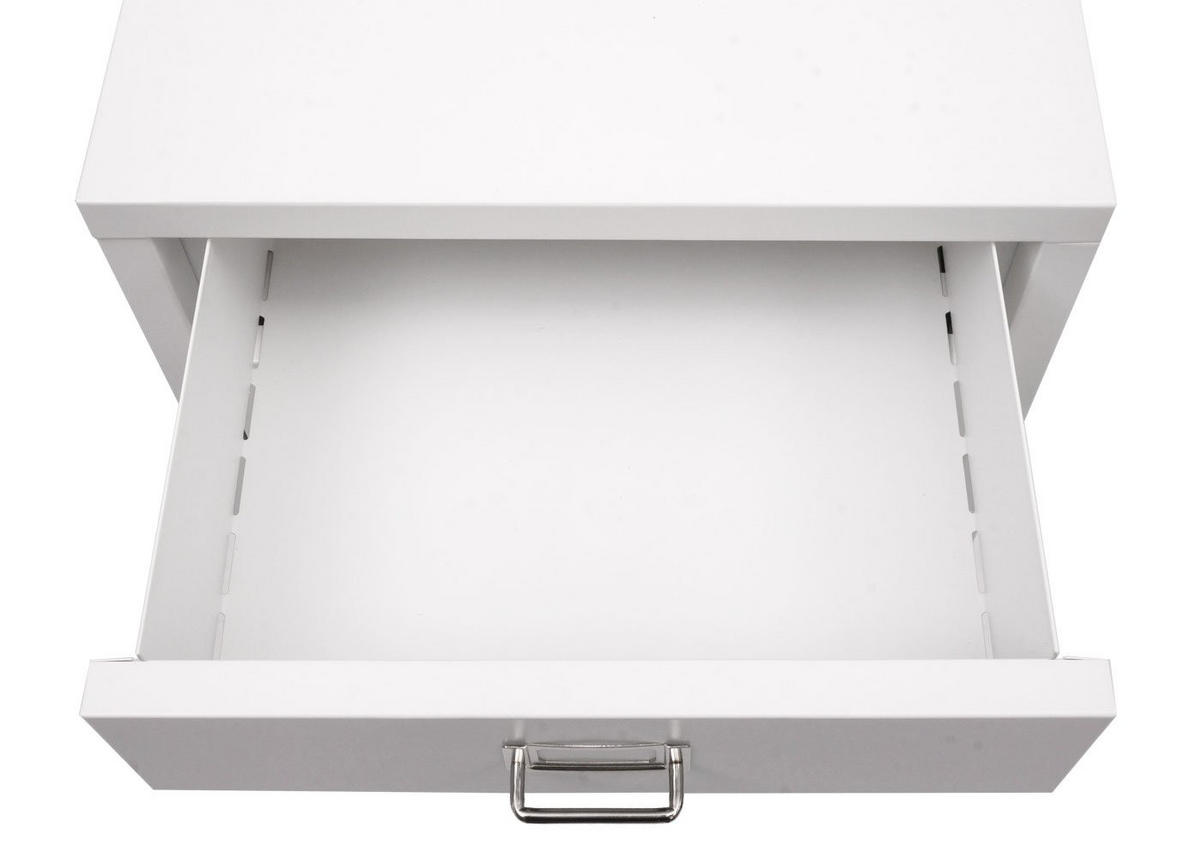 ROLLCONTAINER 75x40x41cm Metall 5 Schubladen Weiß - Weiß, Metall (40/75/41cm) - PROREGAL