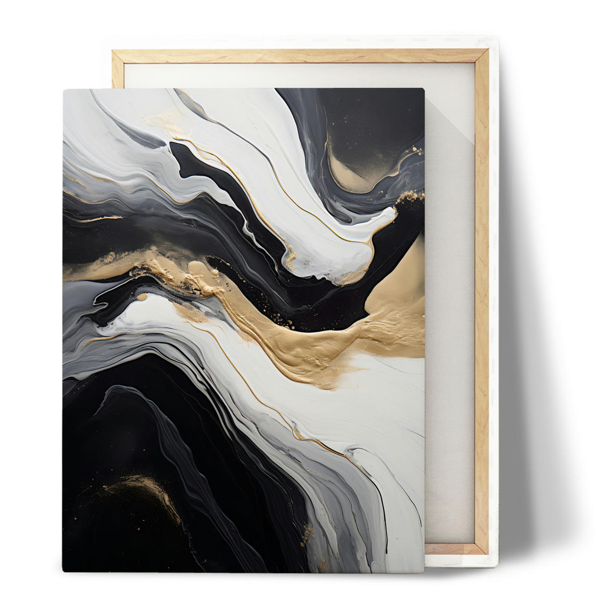 LEINWANDBILD Marmor Moderne Abstraktion 100x70 - Beige/Schwarz, Textil (100/70cm) - Muralo