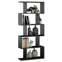 BÜCHEREGAL BASK Schwarz 76,4/28/176 cm - Schwarz, Holzwerkstoff (76.4/176/28cm) - Matkam Möbel