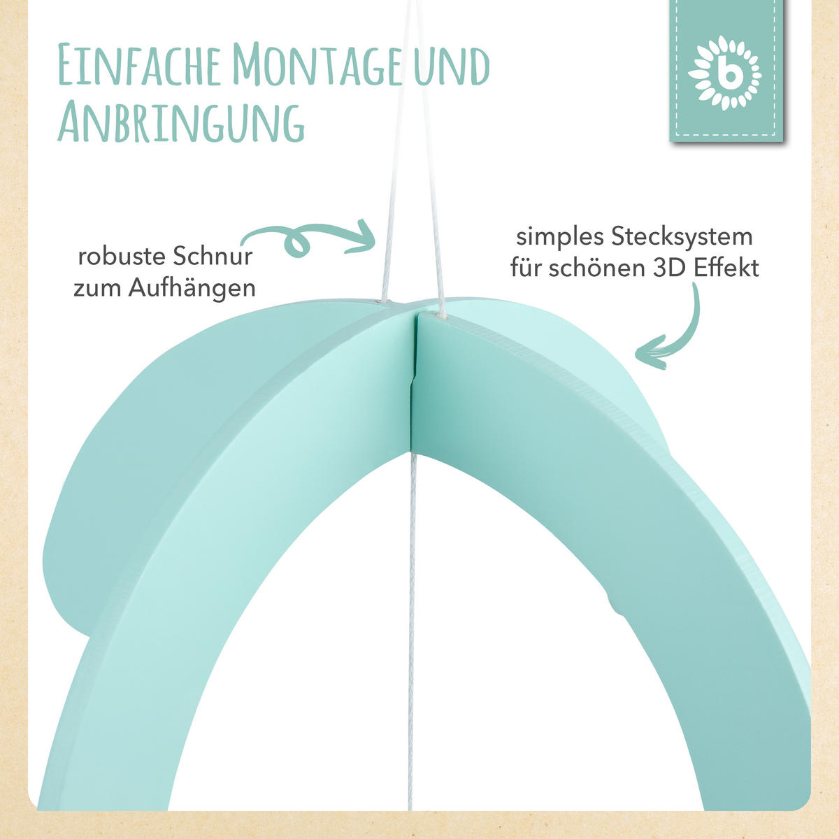 MOBILE Holz Lama - ab Geburt - Türkis, Holz (19.1/19.1cm) - Bieco Spielwaren