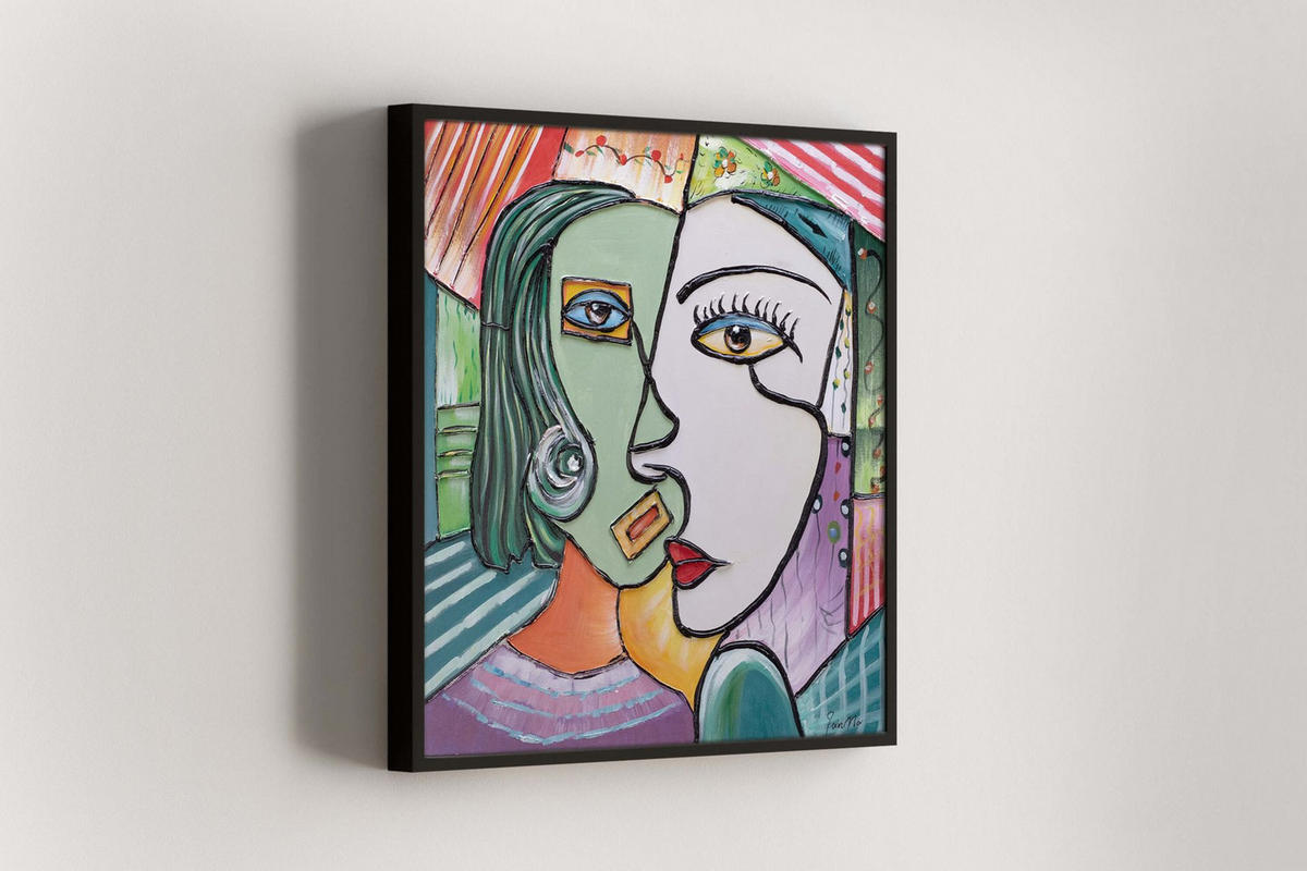 RUČNO SLIKANA AKRILNA SLIKA, 80/80 CM - višebojno, tekstil/drvo (80/80cm) - KUNSTLOFT