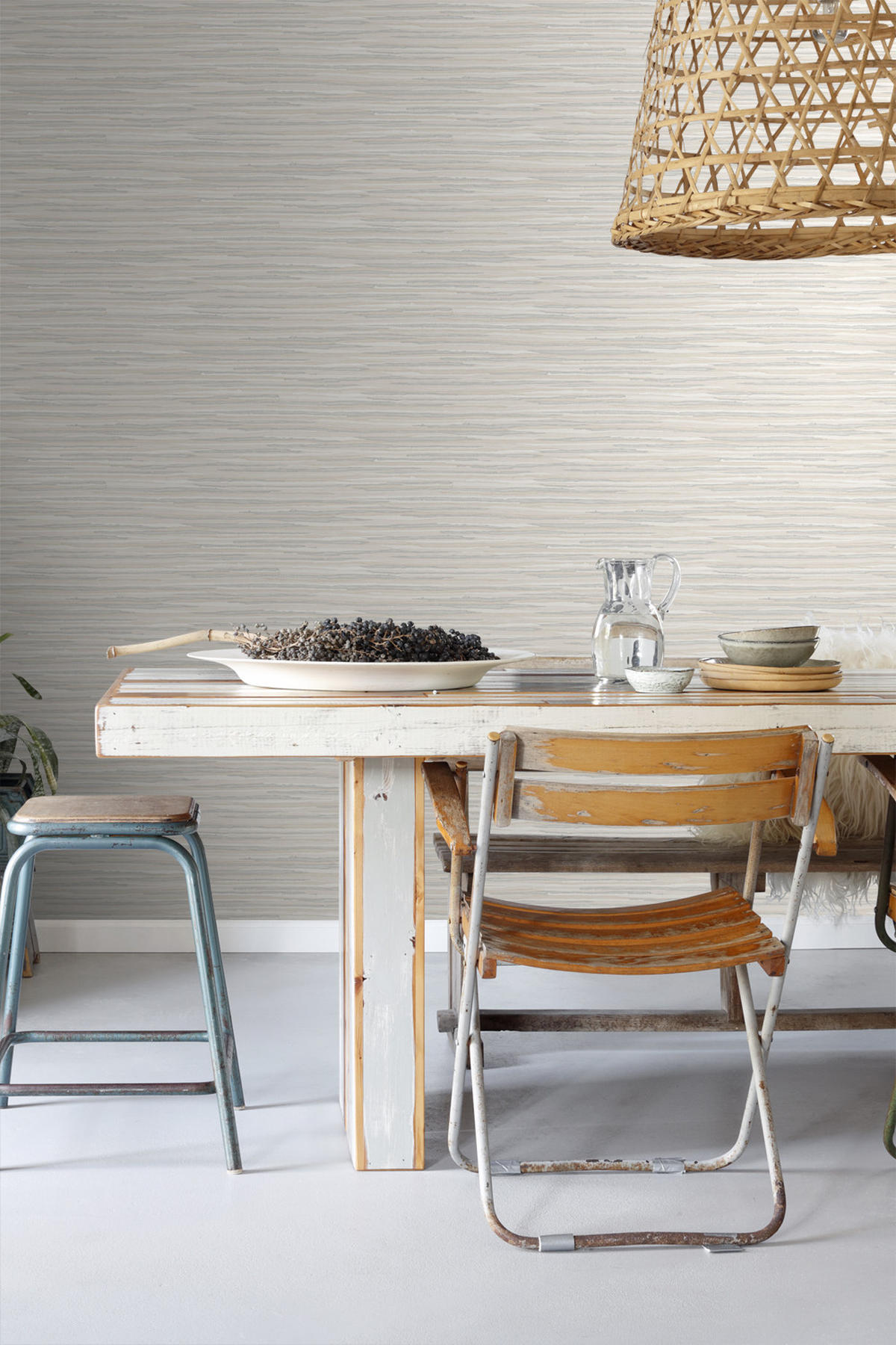 TAPETE gewebtes Motiv 53 cm x 10.05 m - Beige, Papier (53/1000cm) - ESTAhome