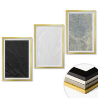 WANDBILDER 3er Set - 40x60 cm Goldrahmen - Die Farben eleganter Steinstrukturen - Goldfarben, Kunststoff (40/60cm) - ArtPrintCave