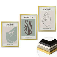 WANDBILDER 3er Set - 40x60 cm Goldrahmen - Matisses stilvolle abstrakte Gemälde - Goldfarben, Kunststoff (40/60cm) - ArtPrintCave