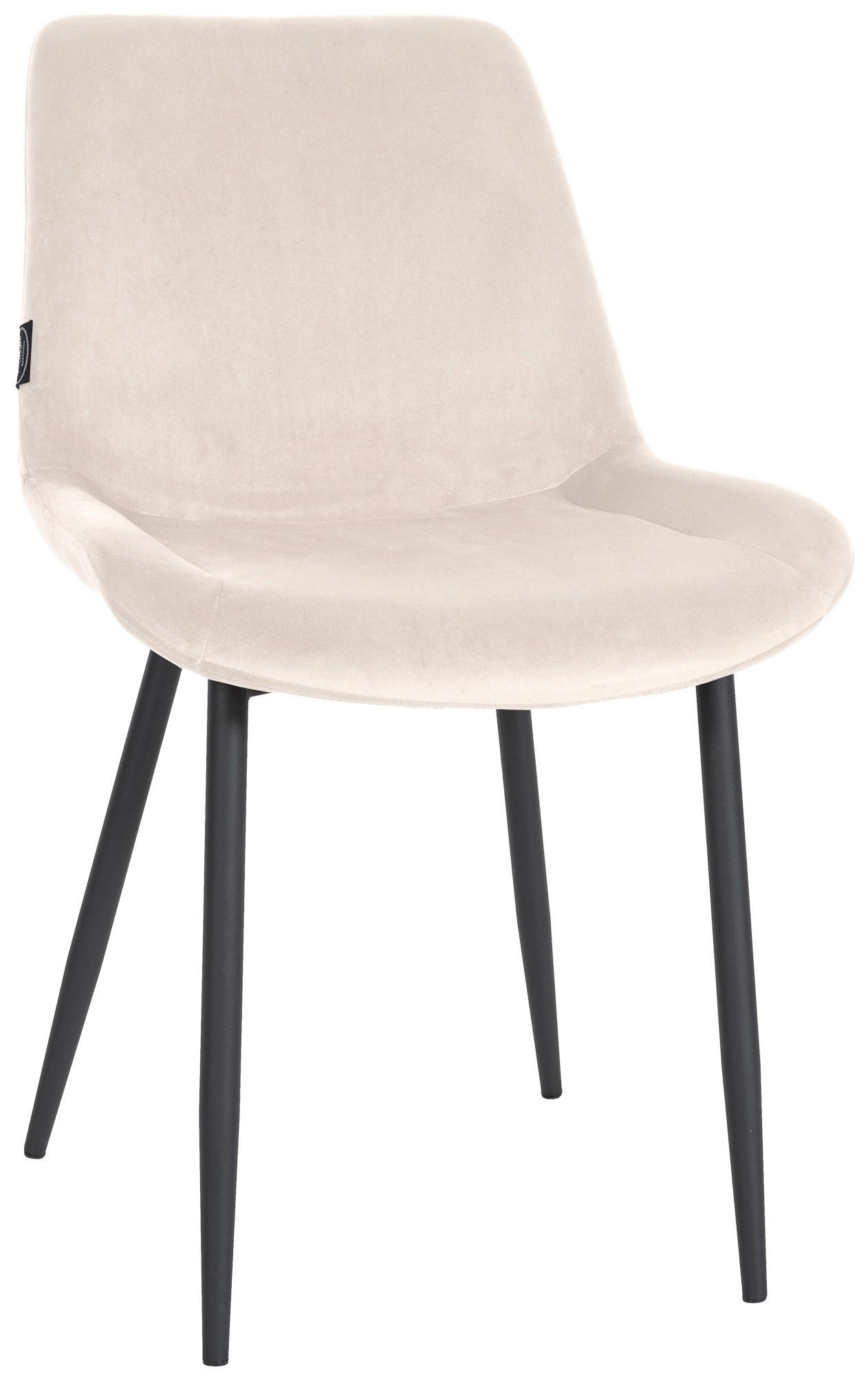 STUHL Samt creme - Creme/Schwarz, Textil/Metall (51/80/60cm) - CLP