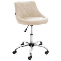 ARBEITSHOCKER Lazius Kunstleder creme - Naturfarben, Metall (47/82/49cm) - TPFLiving