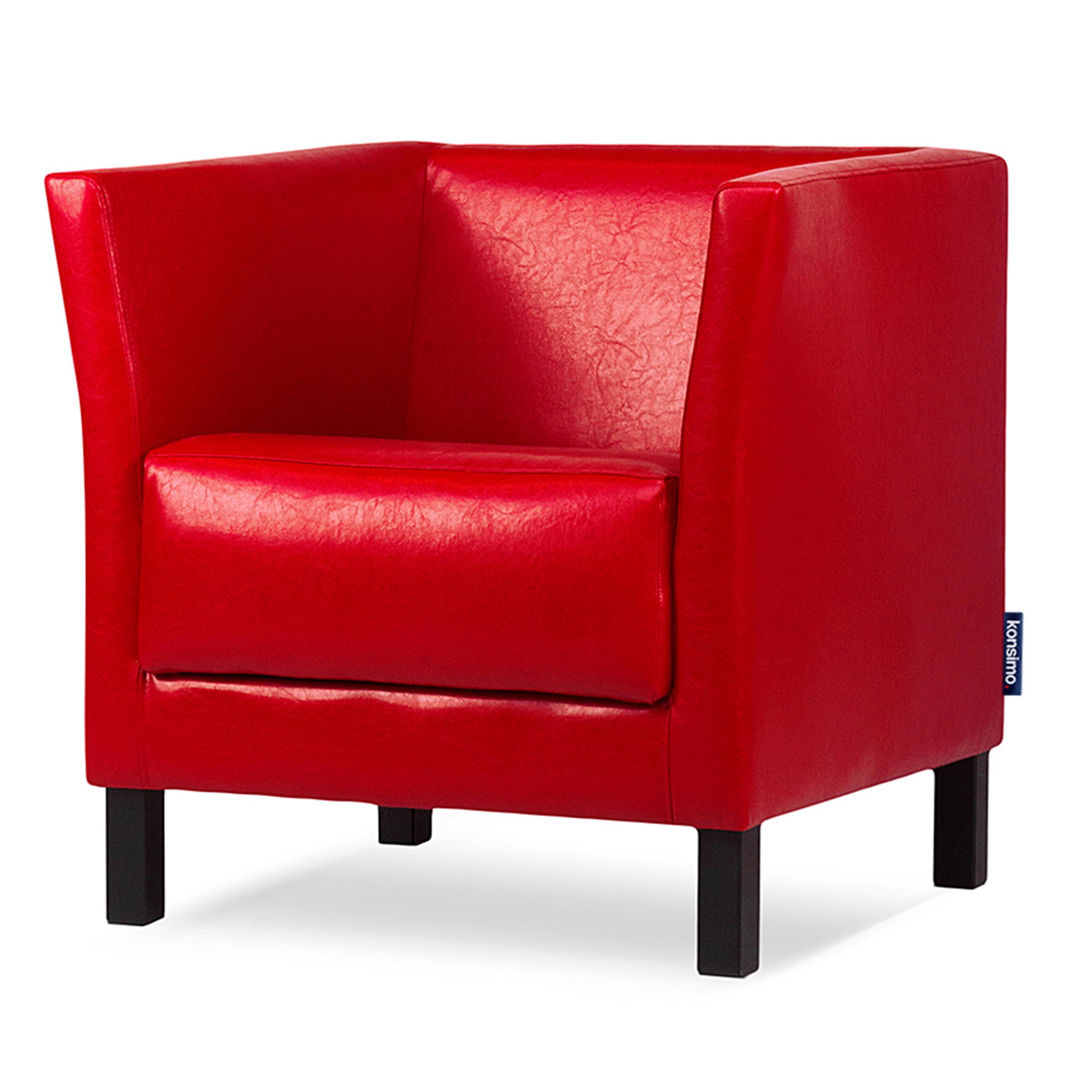 SESSEL ESPECTO Lederoptik, Rot - Rot/Schwarz, Textil (67/71/74cm) - KONSIMO®