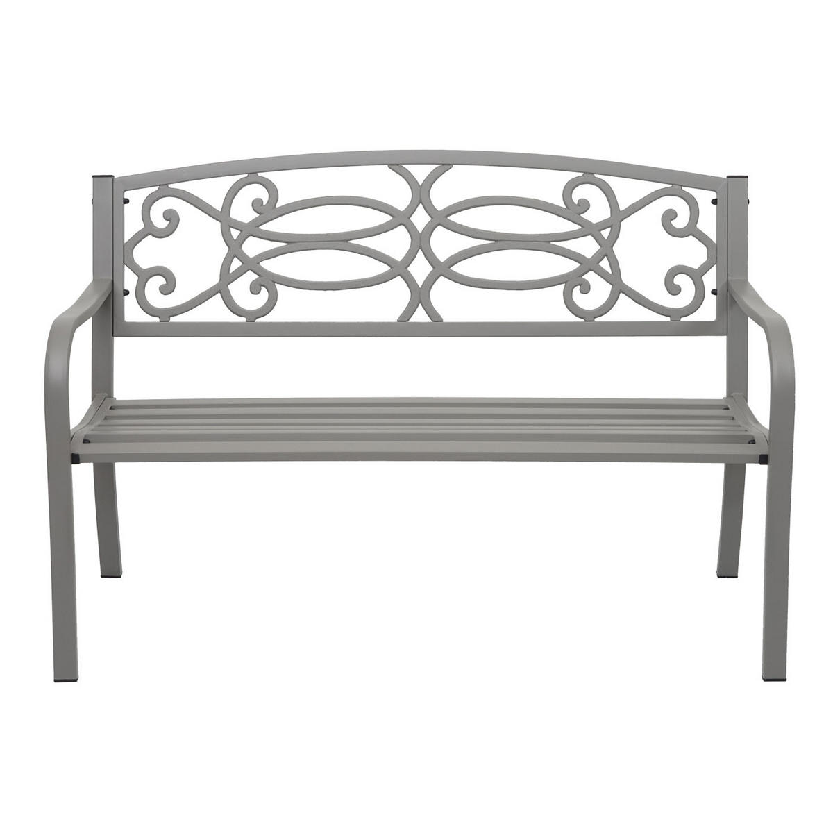 GARTENBANK Grau - Grau, Metall (127/87/58cm) - MCW