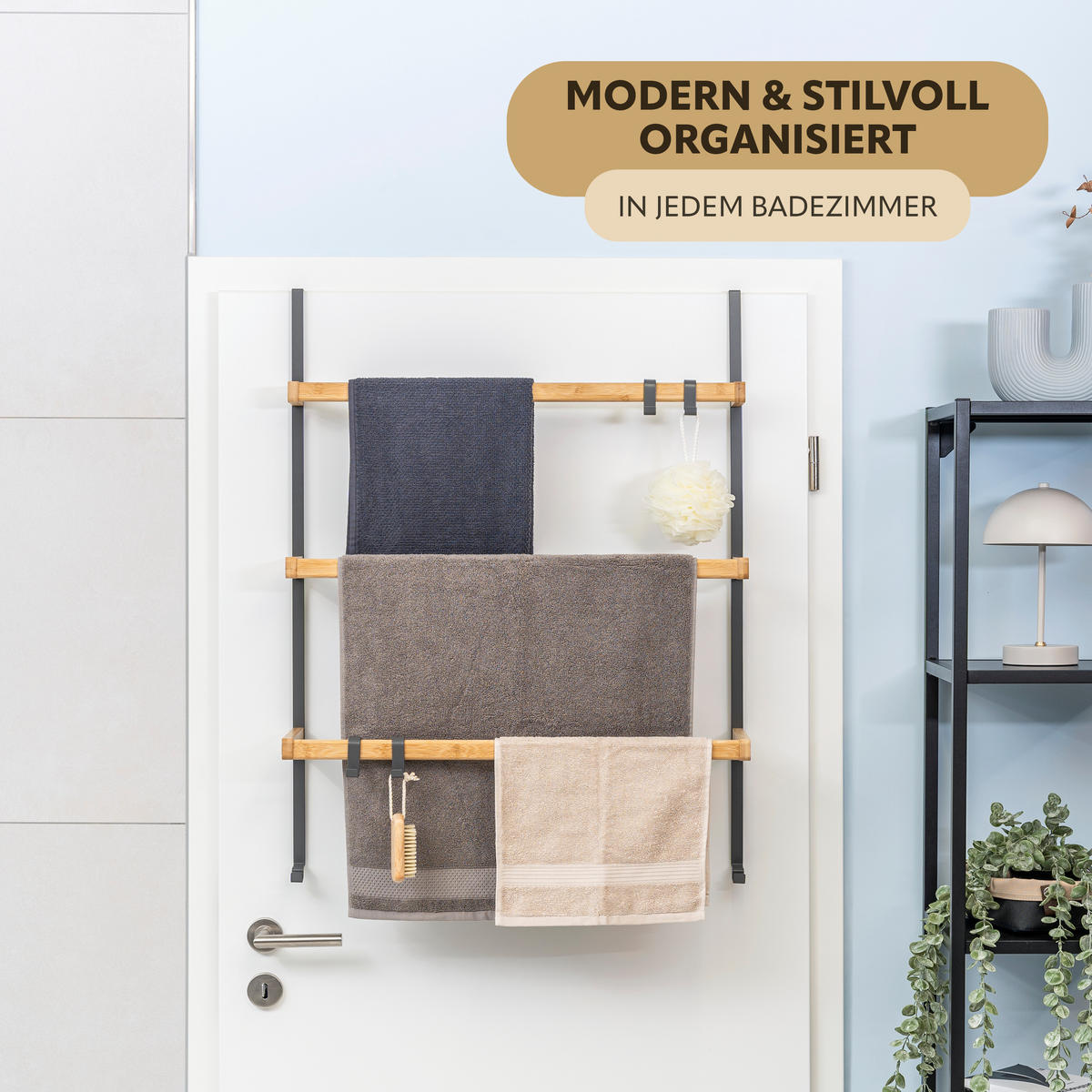 TÜR-HÄNGEREGAL, grau - Grau, Holz (65/86/17cm) - eluno