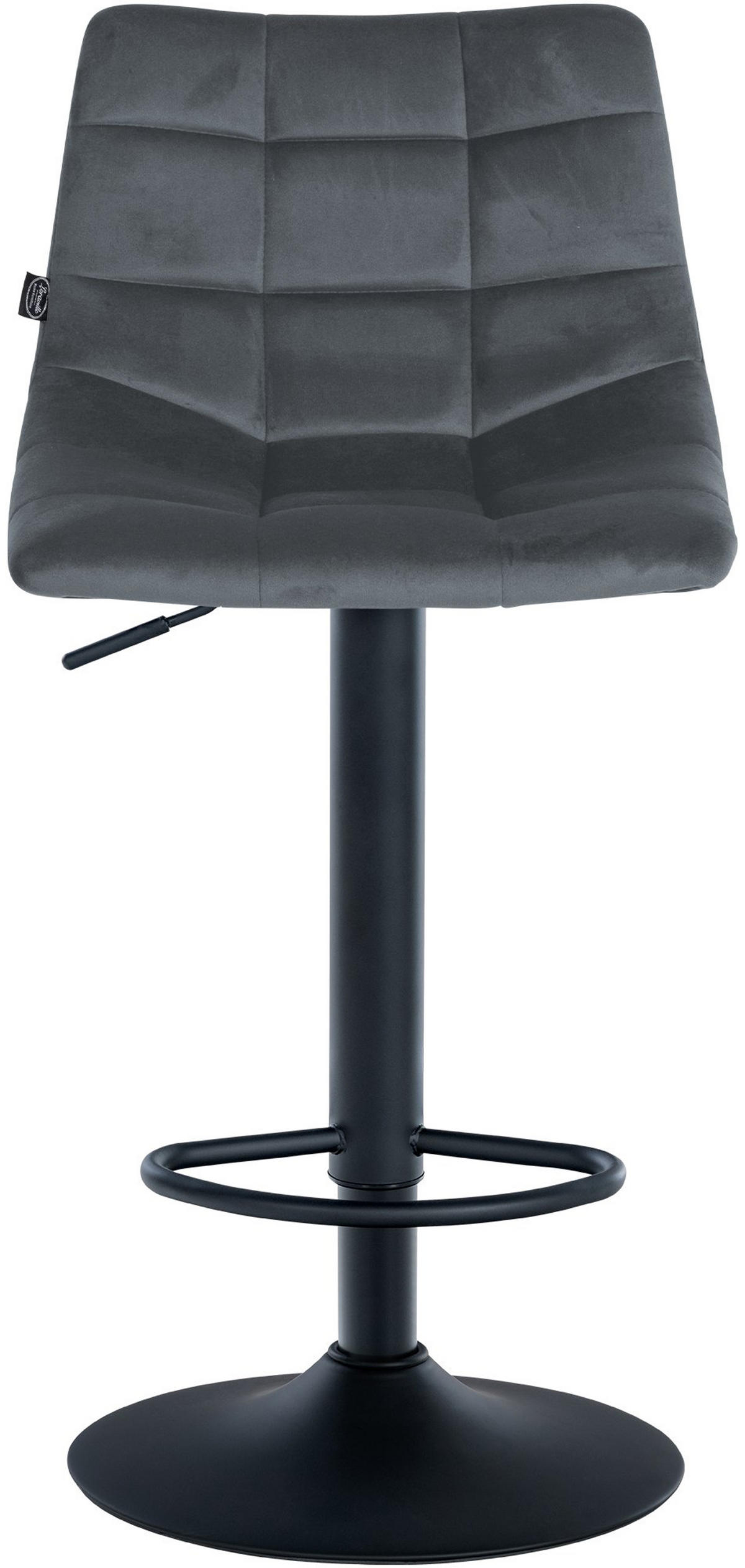 BARHOCKER 2er Set James Samt schwarz dunkelgrau - Dunkelgrau/Schwarz, Textil/Metall (43/108.5/46.5cm) - TPFLiving