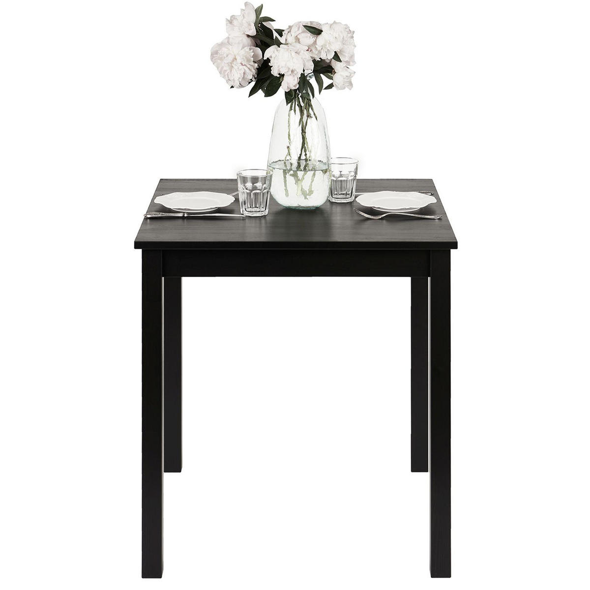 ESSTISCH Massivholz 68/68/75 cm - Schwarz, Holz (68/68/75cm) - hagge home
