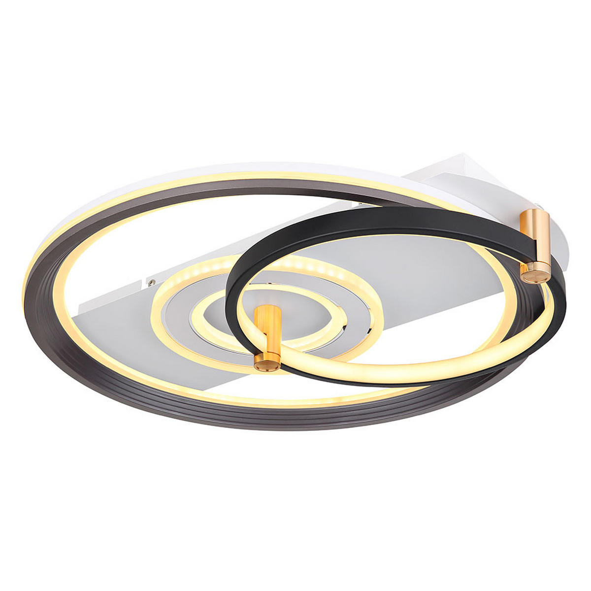 LED DECKENLEUCHTE ANI Metall Schwarz - Schwarz, Metall (52/48/9.5cm) - Globo Lighting