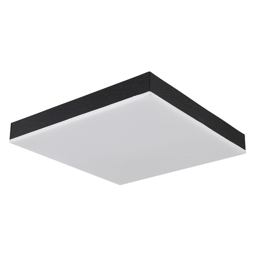LED DECKENLEUCHTE Doro Metall Schwarz Weiß - Schwarz, Metall (30/30/6.5cm) - Globo Lighting