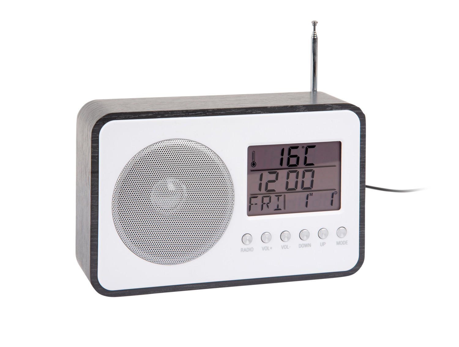WECKER FM Radio 19/6/12 cm - Schwarz, Holz (6/12/19cm) - Karlsson