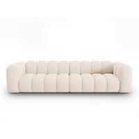 SOFA modular Lupine aus Chenille-Stoff leichtes beige 4 Sitzplätze - Creme, Textil (95/70/290cm) - Micadoni