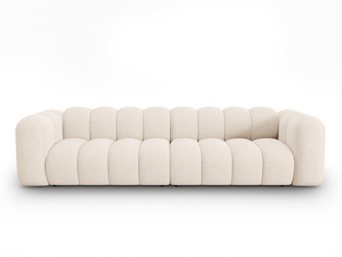SOFA modular Lupine aus Chenille-Stoff leichtes beige 4 Sitzplätze - Creme, Textil (95/70/290cm) - Micadoni