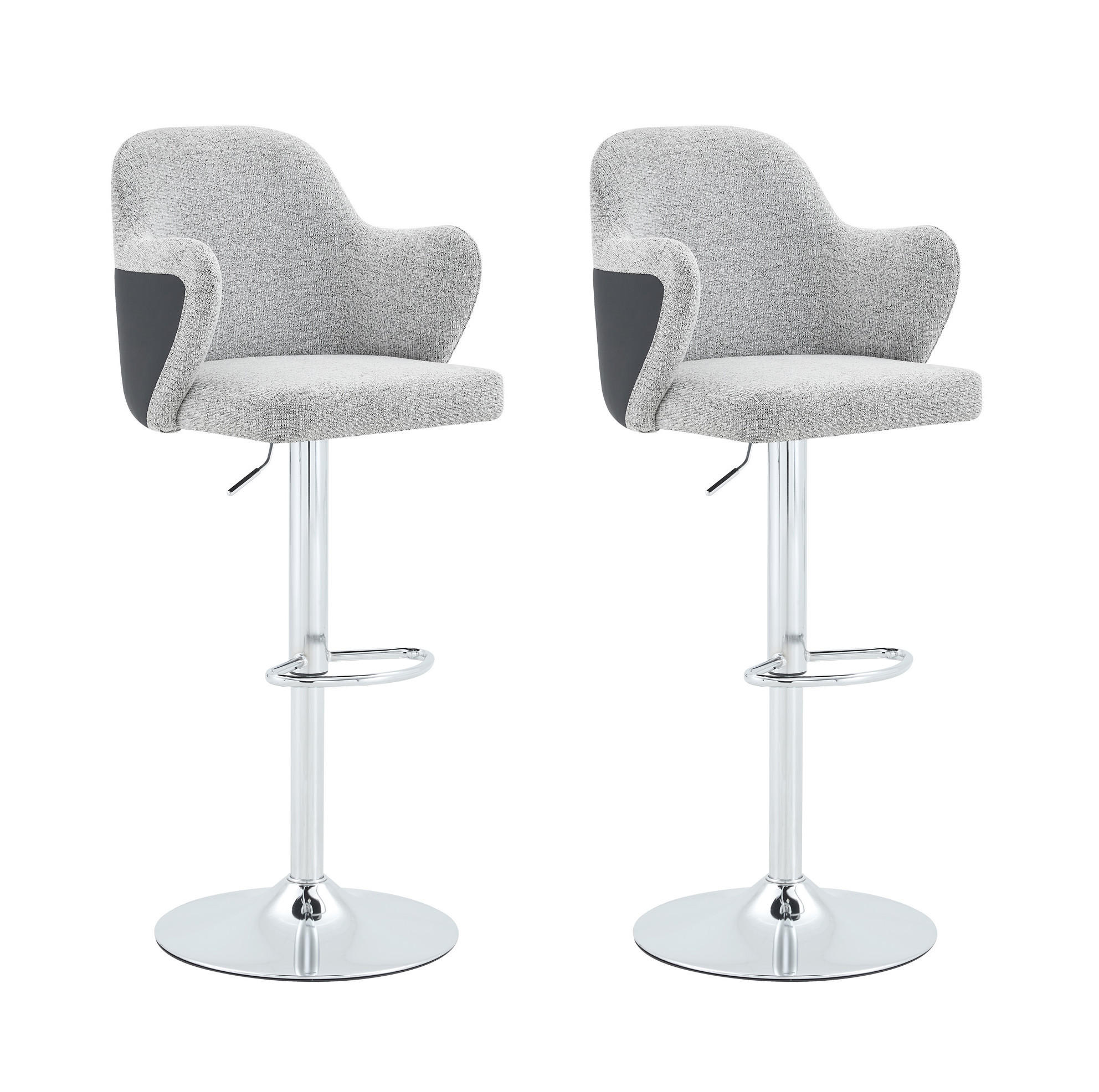Mivray Barhocker-Set Hellgrau 37.6x118x45 cm