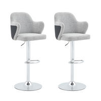 BARHOCKER-SET 2-teilig Hellgrau höhenverstellbar - Hellgrau, Textil (37.6/118/45cm) - MIVRAY