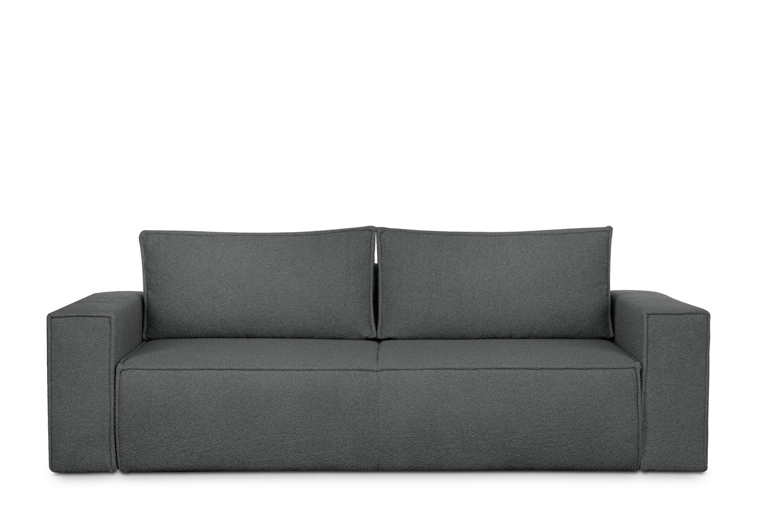 3-SITZER-SOFA NAPI II mit Schlaffunktion, graphit - Graphitfarben, Textil (244/89/101cm) - KONSIMO®
