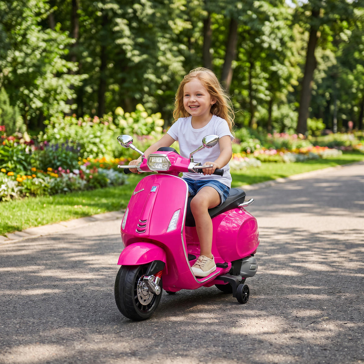 KINDER-ELEKTRO-MOTORRAD Kunststoff Metall Rosa - Rosa, Kunststoff (107/47/73cm) - AIYAPLAY