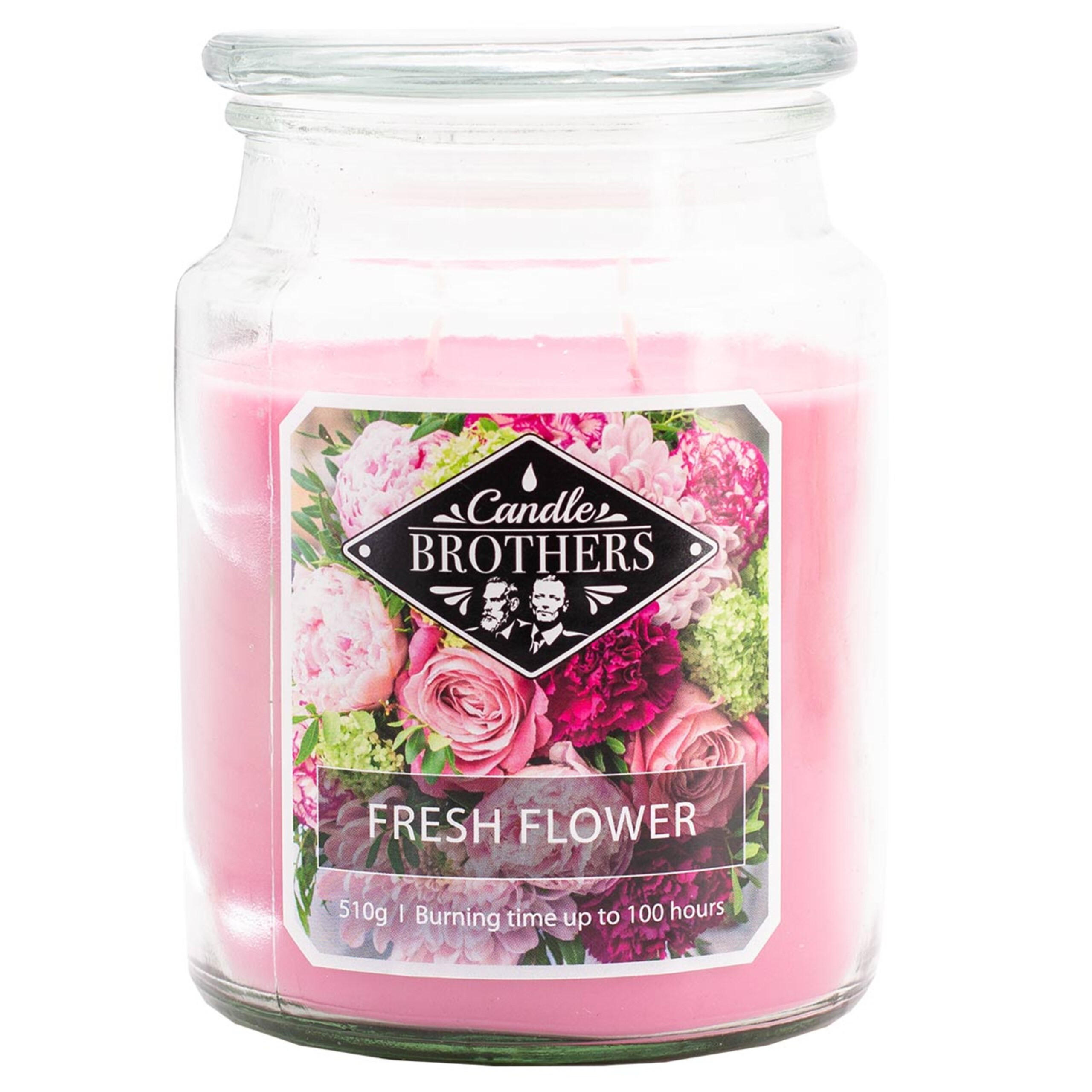 VONNÁ SVÍČKA Vícebarevná Fresh Flower ve skle 100 h