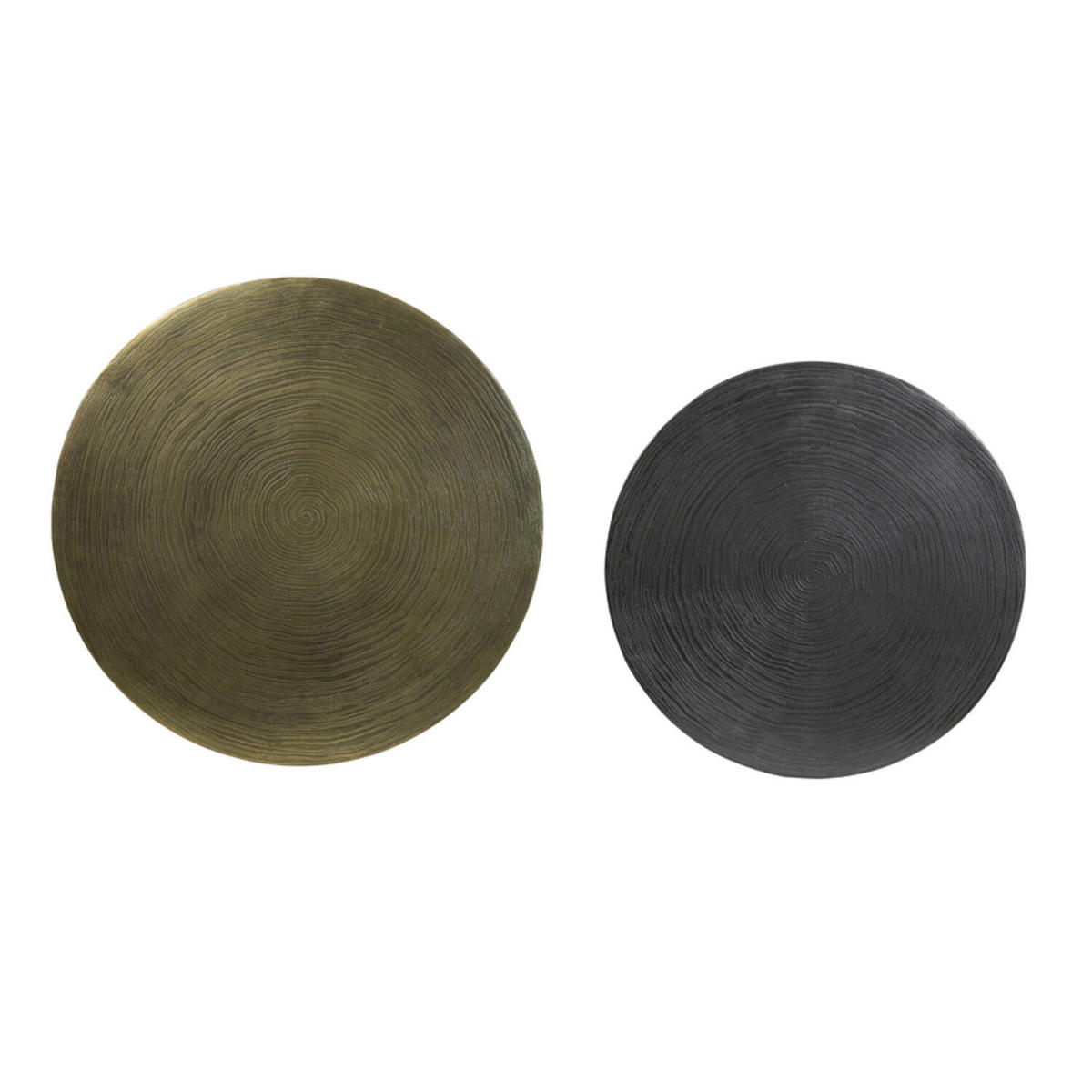 BEISTELLTISCH PRIMO Ø49x52 cm, 2er Set, Schwarz-Bronze - Bronzefarben, Metall (49/49/52cm) - Light & Living