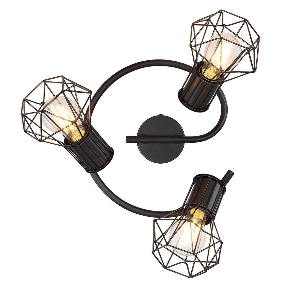 DECKENLEUCHTE Metall Schwarz PRISKA - Schwarz, Metall (28.5/28.5/19cm) - Globo Lighting