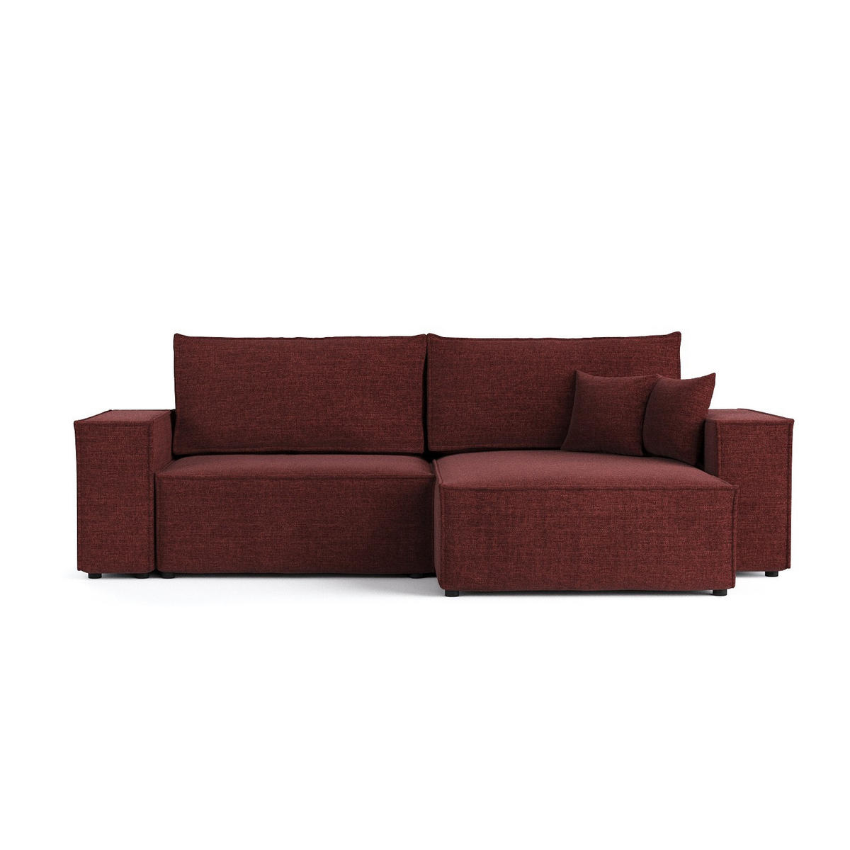 ROHOVÁ SEDAČKA CAVO, textil, Červená - černá/červená, dřevo/kompozitní dřevo (255/148cm) - AltaBeds