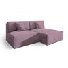 ECKSOFA FIORO M Lila Velours-Stoff mit Schlaffunktion - Lila, Holz (204/148cm) - MASSENO